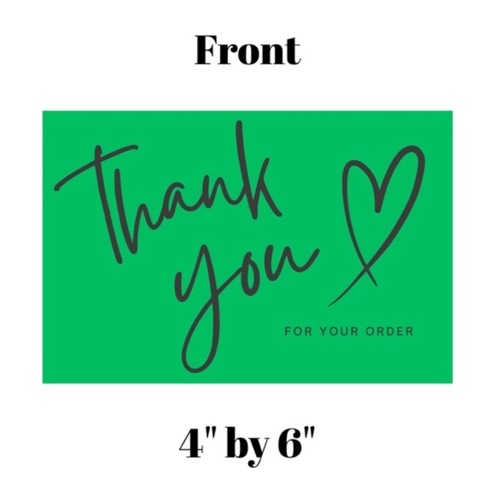 Set of 10 Green Thank You Postcards